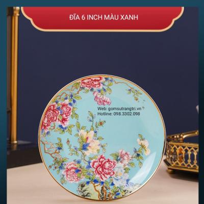 BỘ 6 ĐĨA SỨ HOA KHAI PHÚ QUÝ 6 MẦU CAO CẤP – QUÀ TẶNG ĐẲNG CẤP CHO KHÔNG GIAN